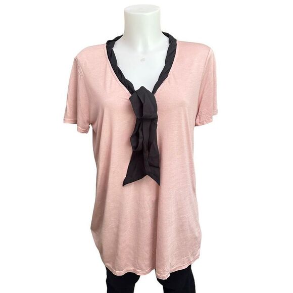 JASON WU for Target Blush Pink Vneck Bow Tie Short Sleeve Blouse size Medium NEW - Picture 1 of 10